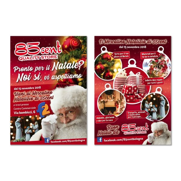 Flyer Promo (ideazione e stampa) – Natale 2018 Cliente -> 85 cent Centro Commerciale Fossolo 2